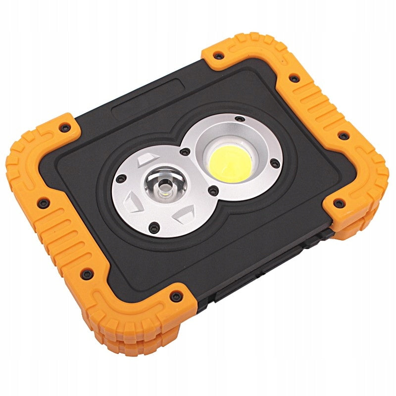 Aqbau lampa robocza COB 10W + LED 5W z akumulatorem USB wodoszczelność IP65