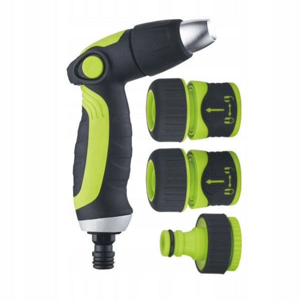 Aqbau Zestaw zraszający pistolet 4-elementy do węża 3/24’’ podlewanie ogród