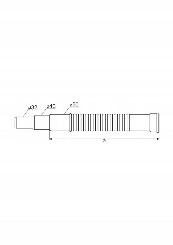 Aqbau Łącznik rur kanalizacji z kielichem Ø 50/40/32 500mm
