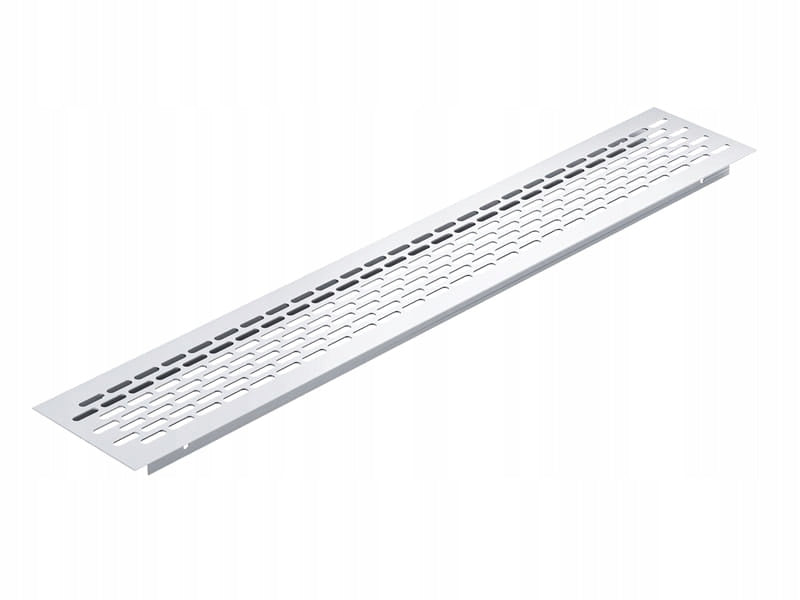 Kratka wentylacyjna z aluminium meblowa 480x80 mm - wentylacja, Chrom mat