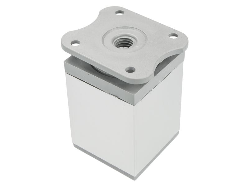 4 x nóżka meblowa z aluminium KWADRATOWA z regulacją 4x4/H-6cm alu/popiel