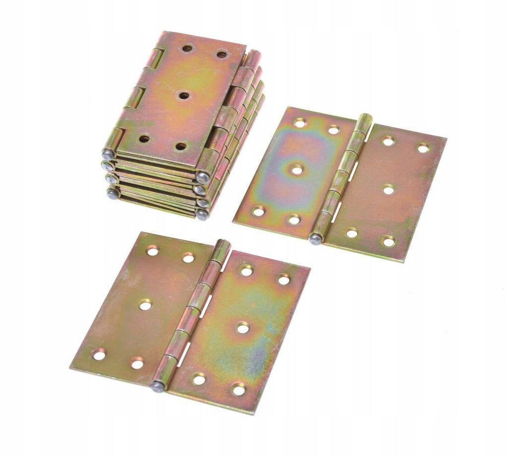 Zawias splatany 100 x 100mm budowlany meblowy skrzyniowy ocynk złoty 10 szt