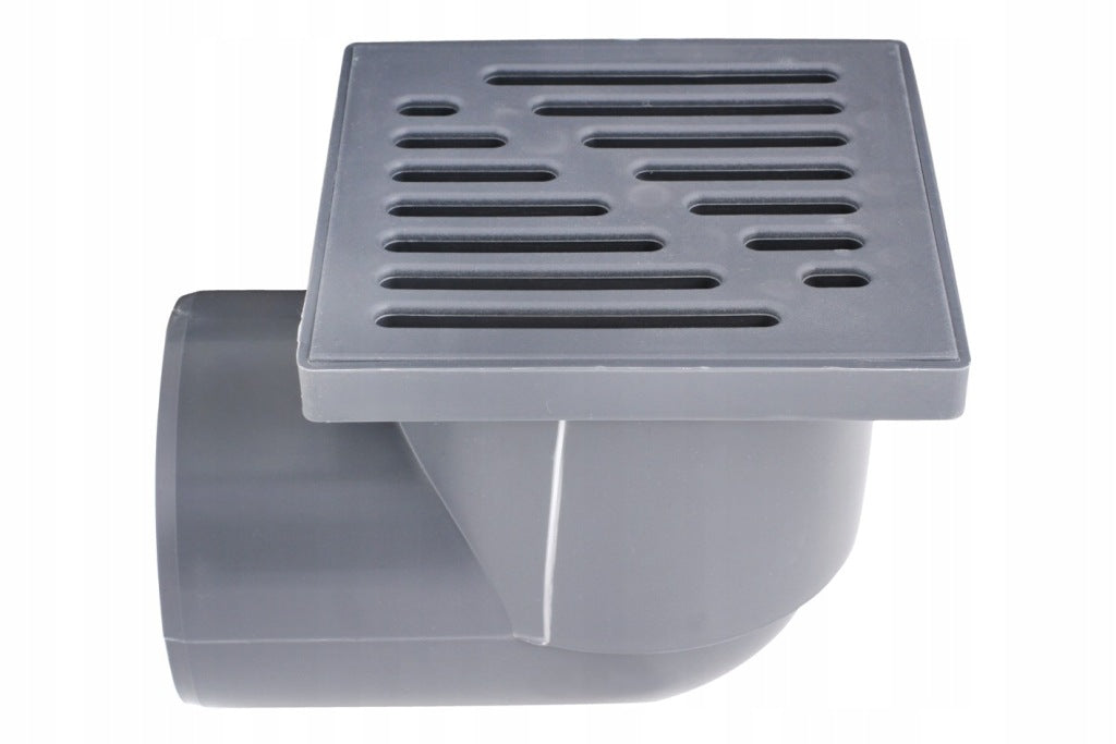 Aqbau kratka kanalizacyjna, ruszt plastikowy śr.110 mm, 15x15 cm SZARA kąt
