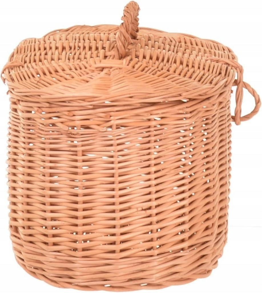 Aqbau koszyczek kosmetyczny wiklinowy z pokrywką kosz łazienkowy boho