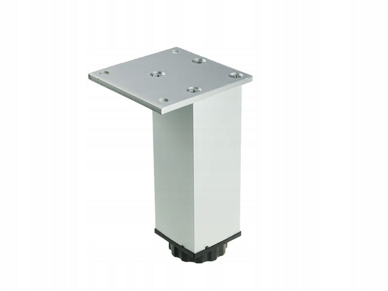 4x Aluminiowa KWADRATOWA nóżka meblowa H-15cm,z regulacją wys, Chrom mat