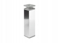 4x nóżka meblowa z aluminium KWADRATOWA z regulacją 4x4/H-15cm chrom/popiel
