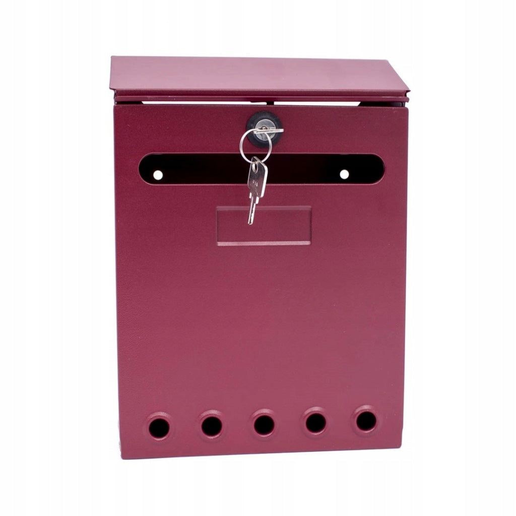 Aqbau skrzynka na listy pocztowa SMART metalowa bordowa 25x18x6cm