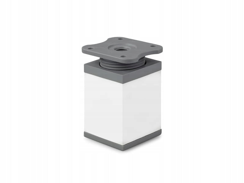 4 x nóżka meblowa z aluminium KWADRATOWA z regulacją 4x4/H-6cm biały/popiel