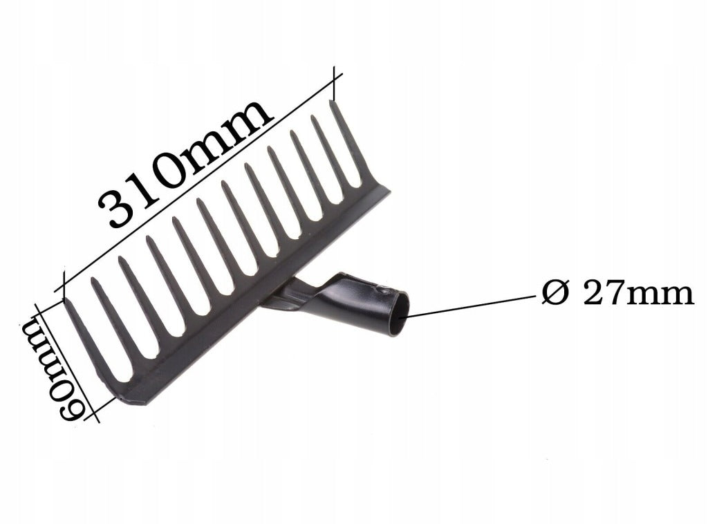 Grabie metalowe solidne czarne 12 zębów