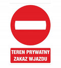 Tablica TEREN PRYWATNY ZAKAZ WJAZDU (35x25cm) duża PCV solidna