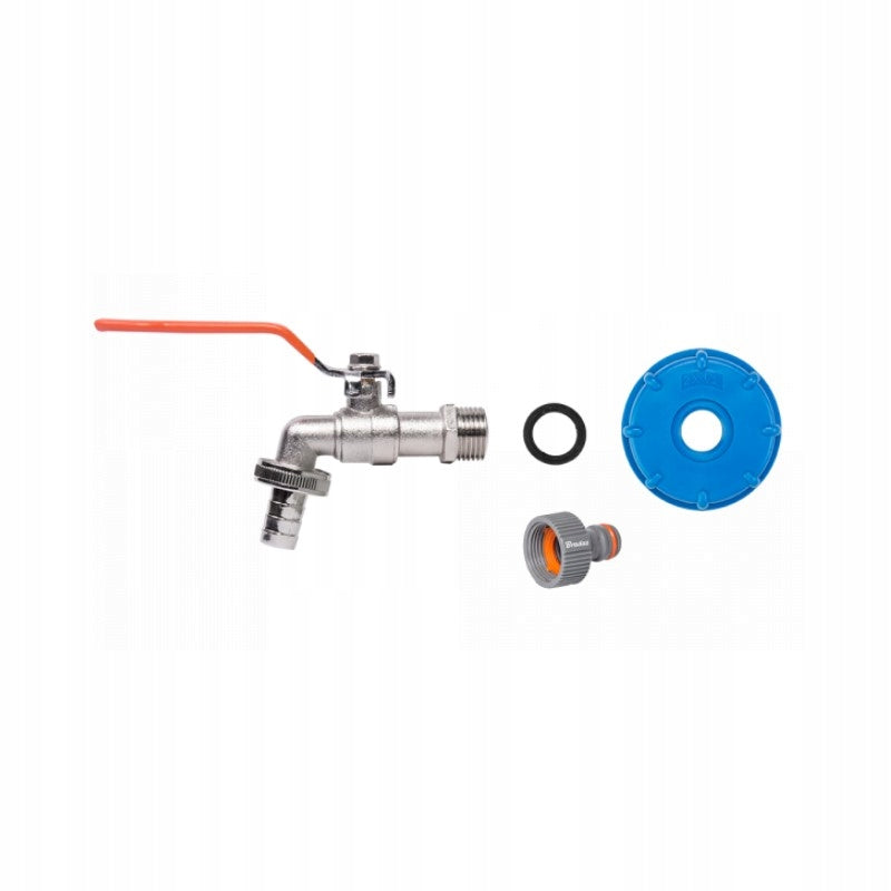 Aqbau kran z zaworem do zbiorników mauser 1/2 IBC mosiądz