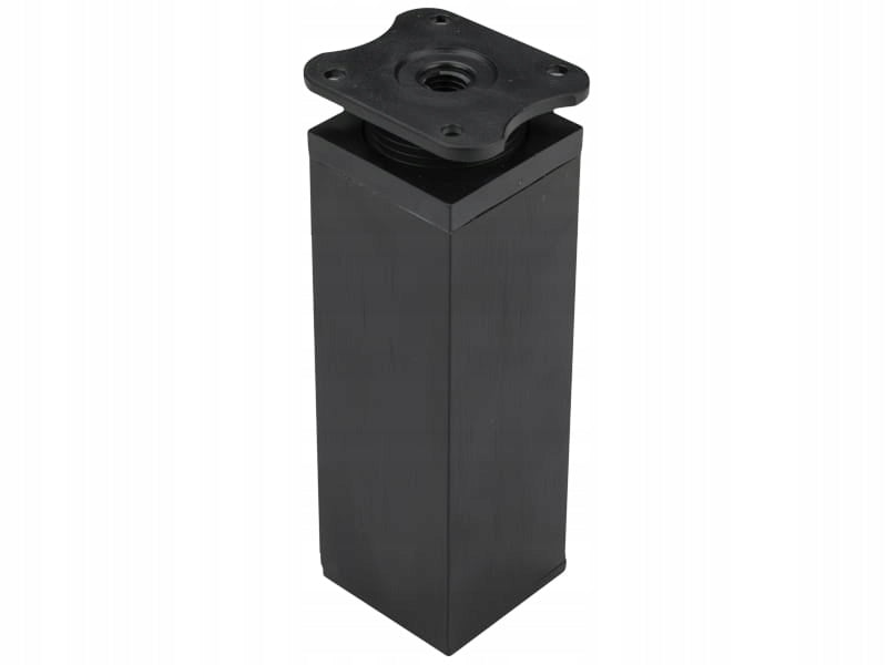 4x nóżka meblowa z aluminium KWADRATOWA z regulacją 4x4/H-12cm czarny mat