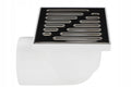 Aqbau kratka kanalizacyjna, ruszt metalowy śr.110 mm, 15x15 cm kątowy wylot