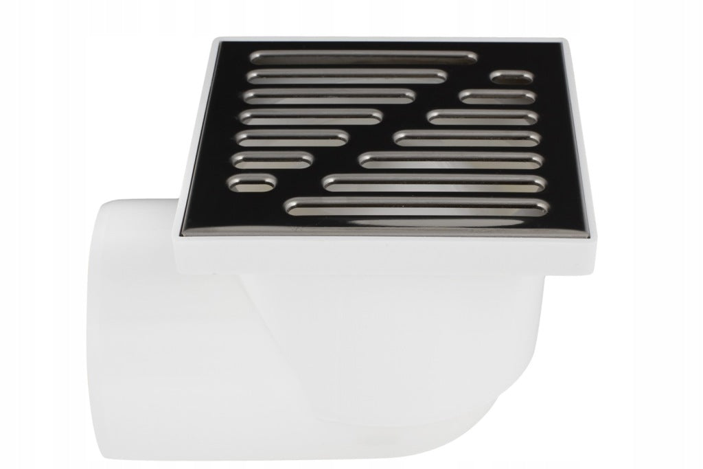 Aqbau kratka kanalizacyjna, ruszt metalowy śr.110 mm, 15x15 cm kątowy wylot