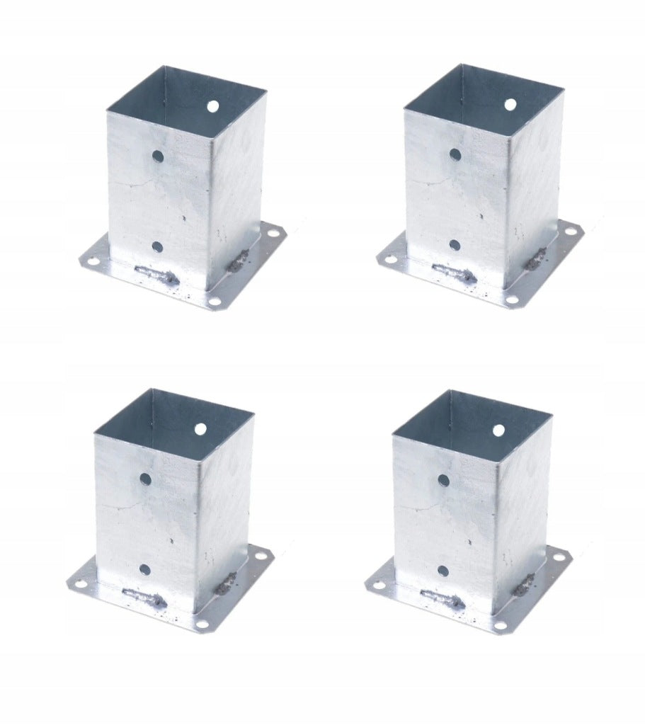 Aqbau zestaw 4 szt wspornik słupka ogrodowy kotwa tuleja gruntowa 90mm stal