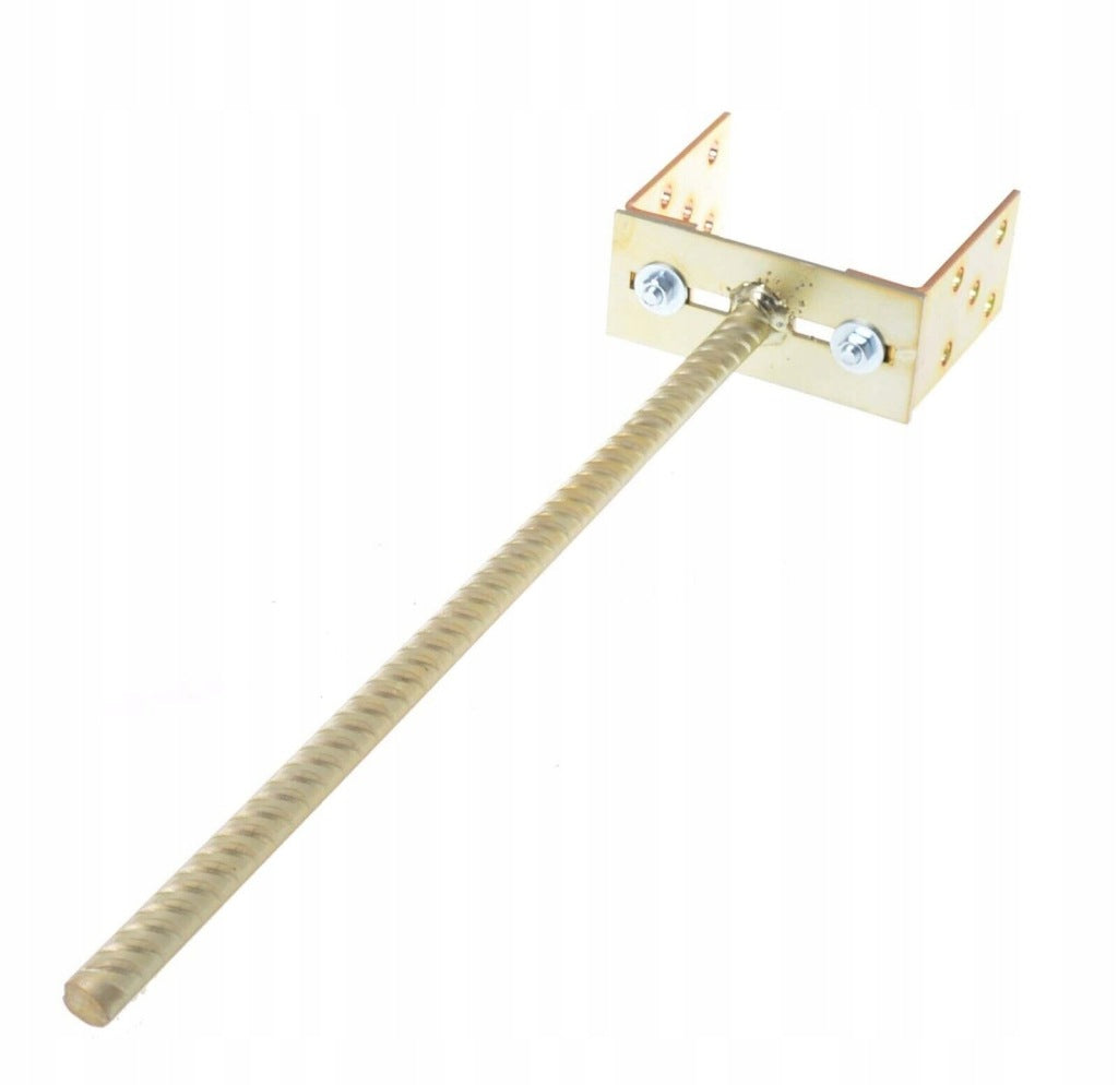 Podstawa słupa kotwa z prętem regulowana wspornik 0-40mmx 500mm złota ocynk
