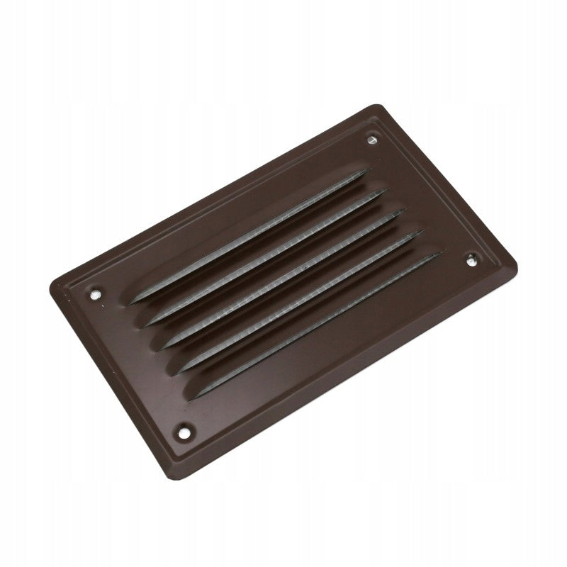 Kratka wentylacyjna metalowa skośna 7x14cm brązowa z blachy ocynk,i siatka