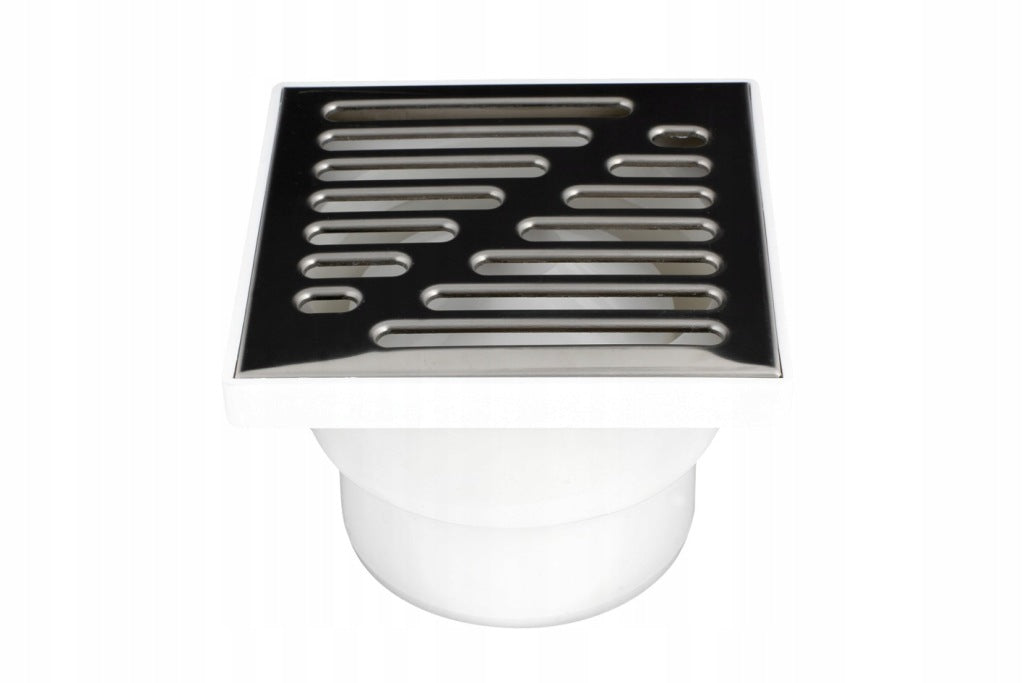 Aqbau kratka kanalizacyjna, ruszt metalowy śr.110 mm, 15x15 cm prosty wylot