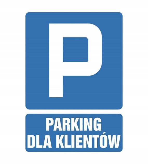 Tablica PARKING DLA KLIENTÓW (35x25cm) niebieska P ,solidna i trwała