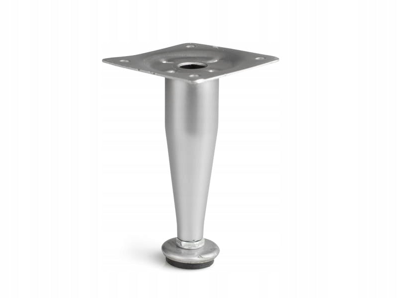 Zestaw 4x Stożkowa nóżka meblowa H-10 cm z regulacją - Chrom mat nóżki LOFT
