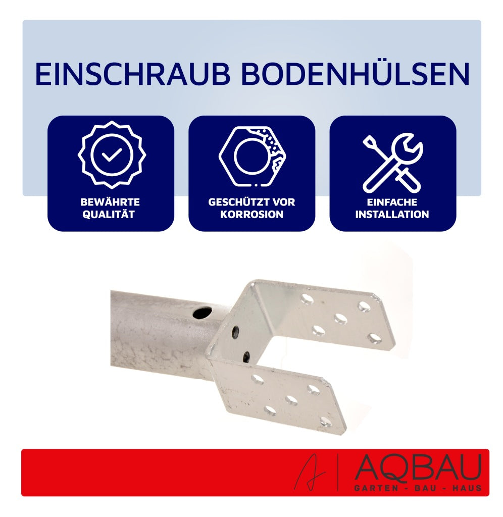 Aqbau podstawa wkręcana do ziemi U kotwa ocynk wspornik słupa 90x710mm 1szt