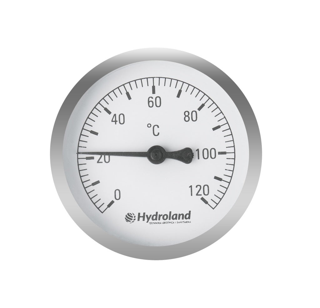 Aqbau termometr spirala bimetaliczna stalowy 63 mm 0–120°C przyłącze tylne