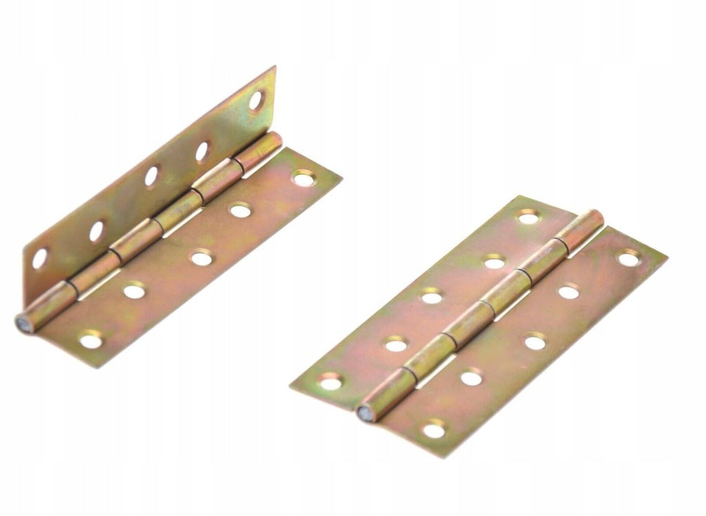 Zawias splatany 100 x 44mm meblowy budowlany skrzyniowy ocynk złoty 10 szt