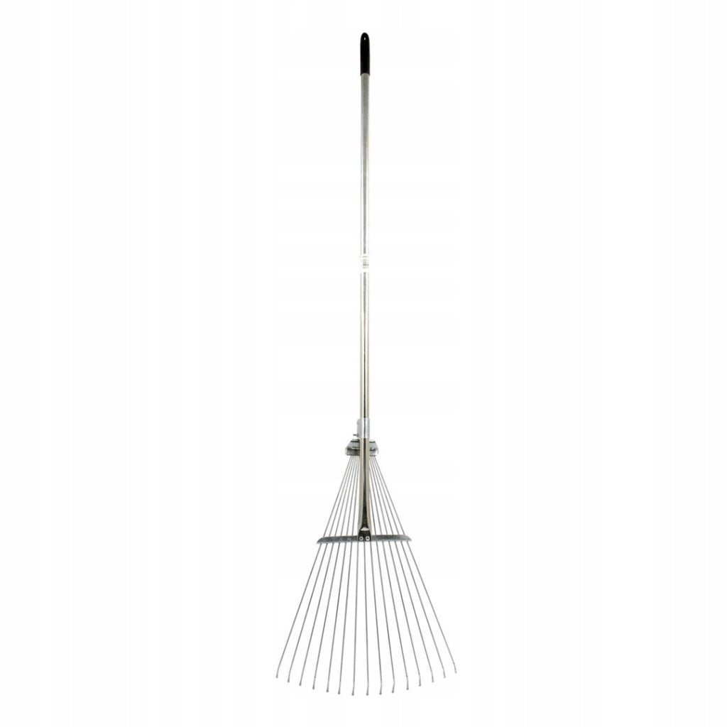 Grabie do liści regulowane + trzon metalowe XL wytrzymałe srebrne 150cm