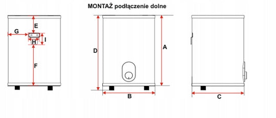 Ogrzewacz wody elektryczny bojler podgrzewacz nadumywalkowy zasil. dolne 6L
