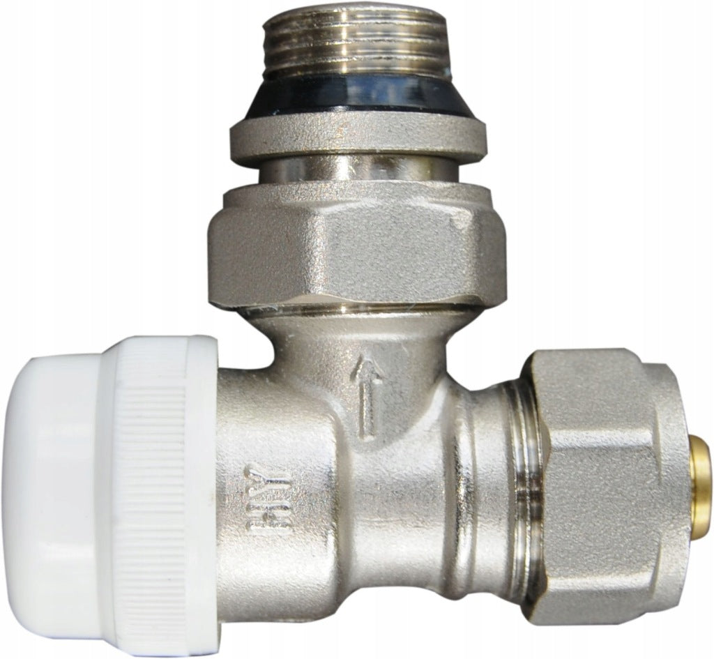Aqbau zawór termostatyczny kątowy do PEX 1/2″ x 16 Z nastawą wstępną
