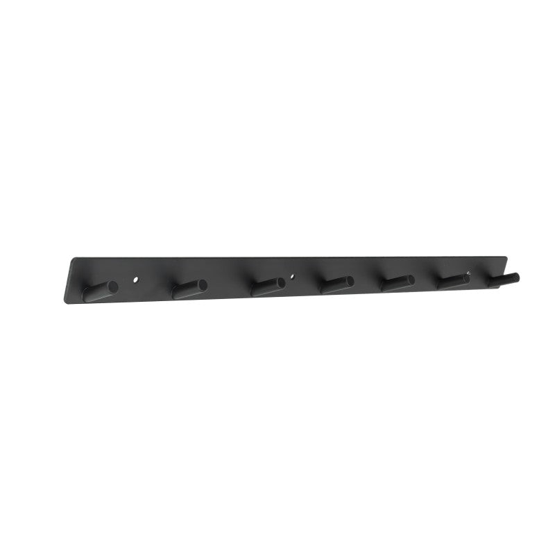 Aqbau metalowy wieszak szeregowy czarny 7 OKRĄGŁE haki 52,5 cm mocny
