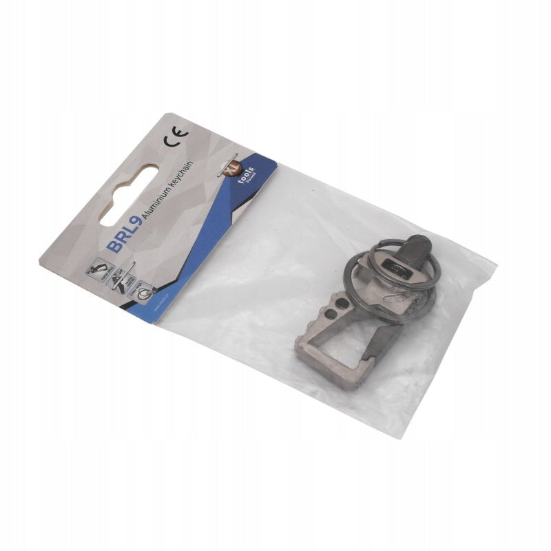 Brelok do kluczy aluminiowy 83 x 23mm, plus otwieracz i karabinek, mocny