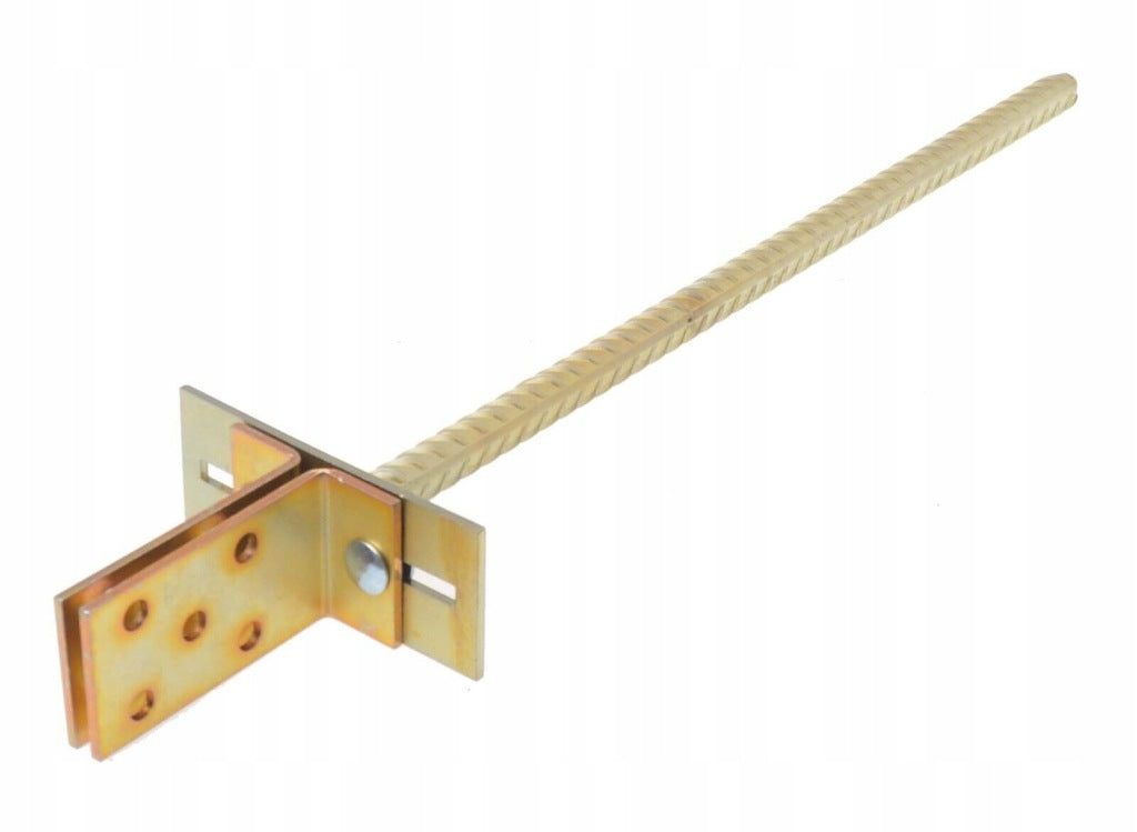Podstawa słupa kotwa z prętem regulowana wspornik 0-40mmx 500mm złota ocynk