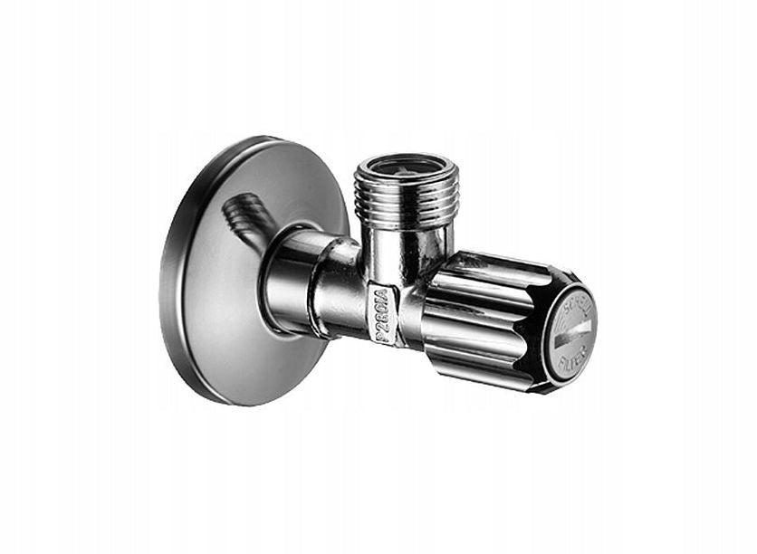SCHELL ZAWÓR KĄTOWY BEZ FILTRA Z ROZETĄ 1/2" x 3/4" chrom mosiądz