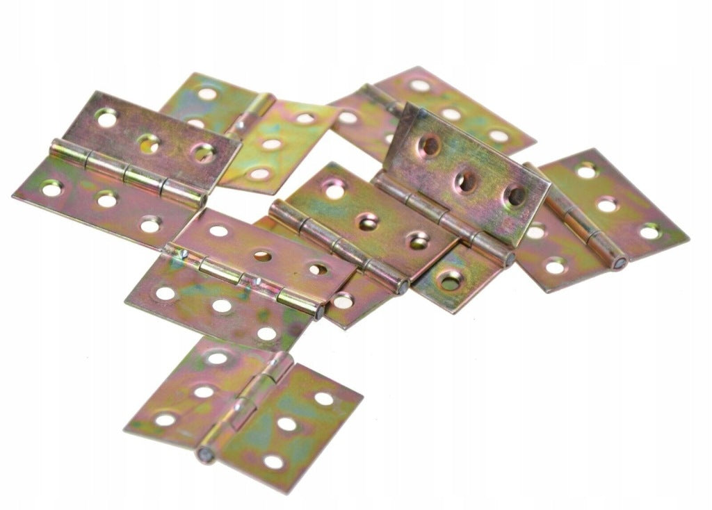 Zawiasy zawias splatany 40 x 40mm meblowy skrzyniowy ocynk złoty 100 szt