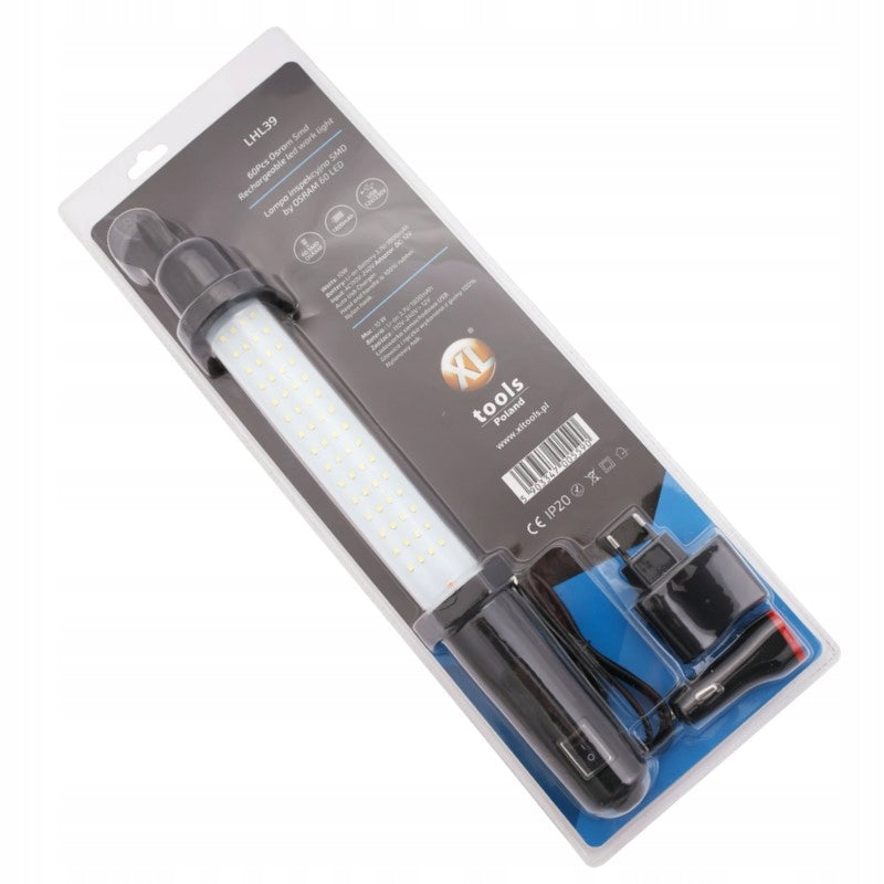 Aqbau lampa warsztatowa akumulatorowa 60 SMD OSRAM 12V/230V gumowana rączka