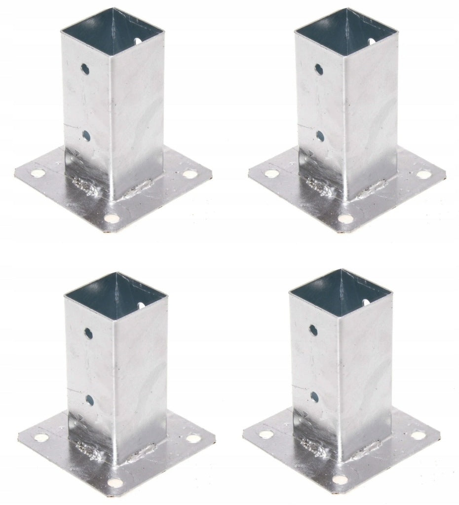 Aqbau zestaw 4 szt wspornik słupka ogrodowy kotwa tuleja gruntowa 50mm stal