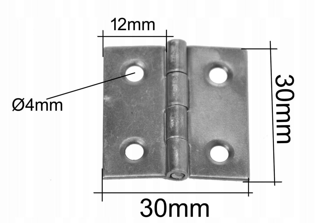Zawiasy zawias splatany 30 x 30mm meblowy skrzyniowy ocynk złoty 50 szt
