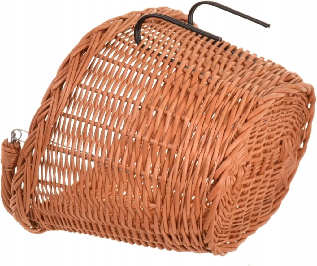 Aqbau przedni koszyk rowerowy wiklinowy kosz na rower retro boho naturalny