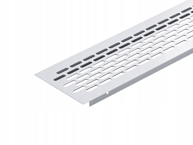 Kratka wentylacyjna z aluminium meblowa 480x80 mm - wentylacja, Chrom mat