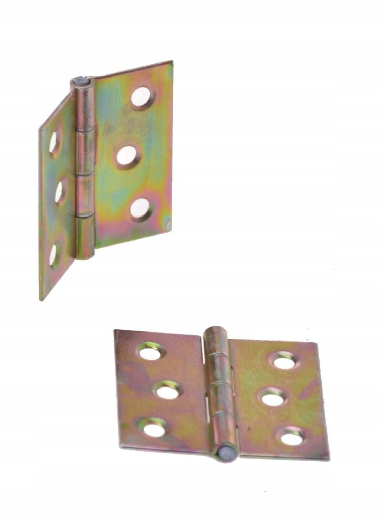 Zawiasy zawias splatany 40 x 40mm meblowy skrzyniowy ocynk złoty 100 szt