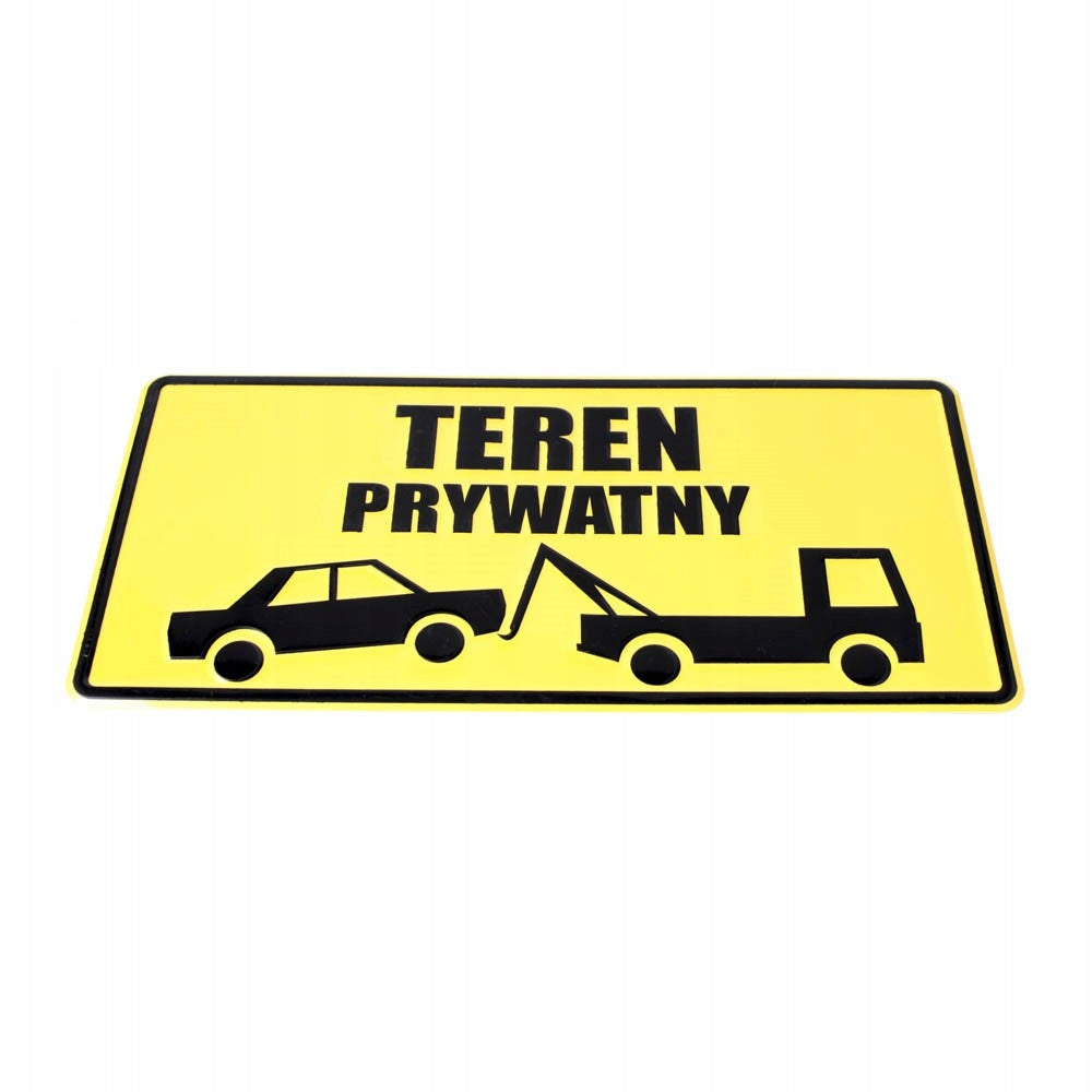 Tablica 14x29 TEREN PRYWATNY auta ostrzeżenie tabliczka na ogrodzenie, dom