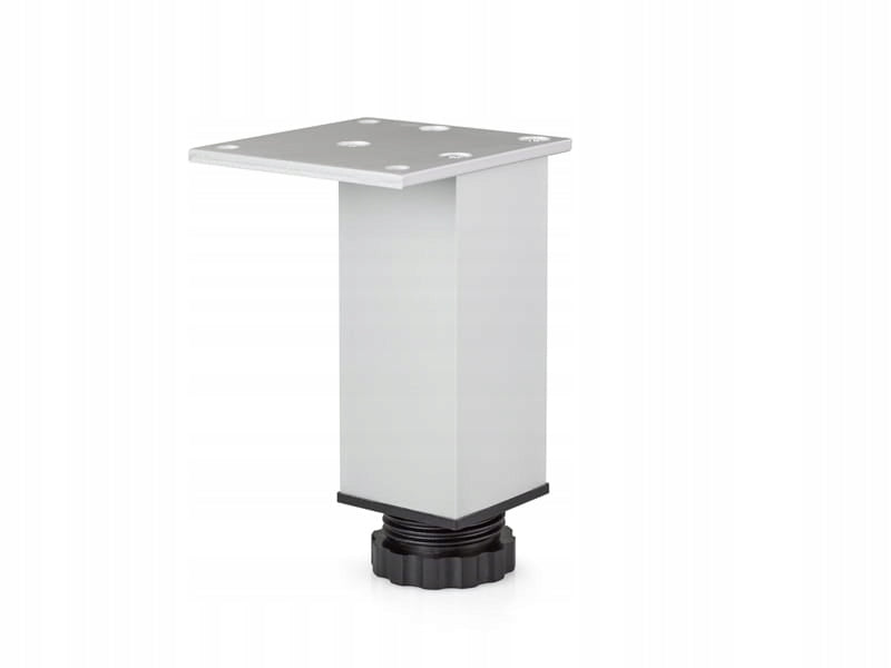 4x Aluminiowa KWADRATOWA nóżka meblowa H-15cm,z regulacją wys, Chrom mat