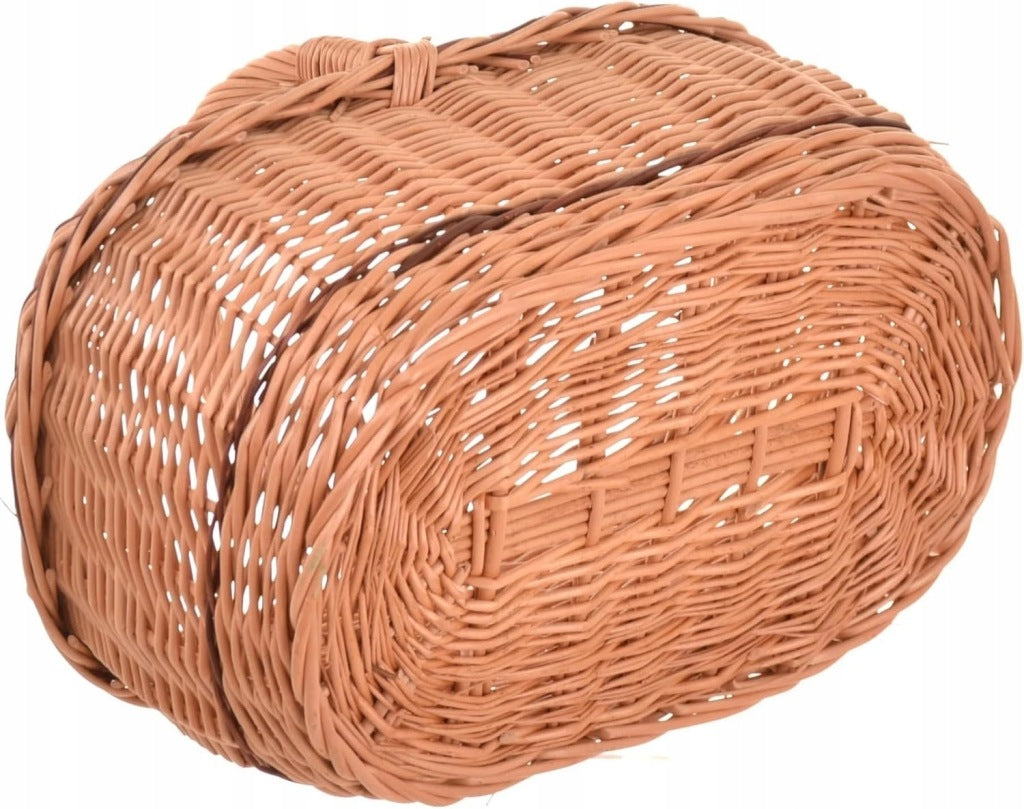 Aqbau koszyk wiklinowy na zakupy z rączką 36cm pleciony naturalny wielkanoc