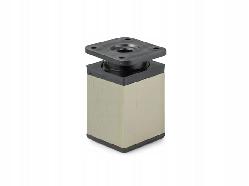 4 x nóżka meblowa z aluminium KWADRATOWA z regulacją 4x4/H-6cm inox/czarny