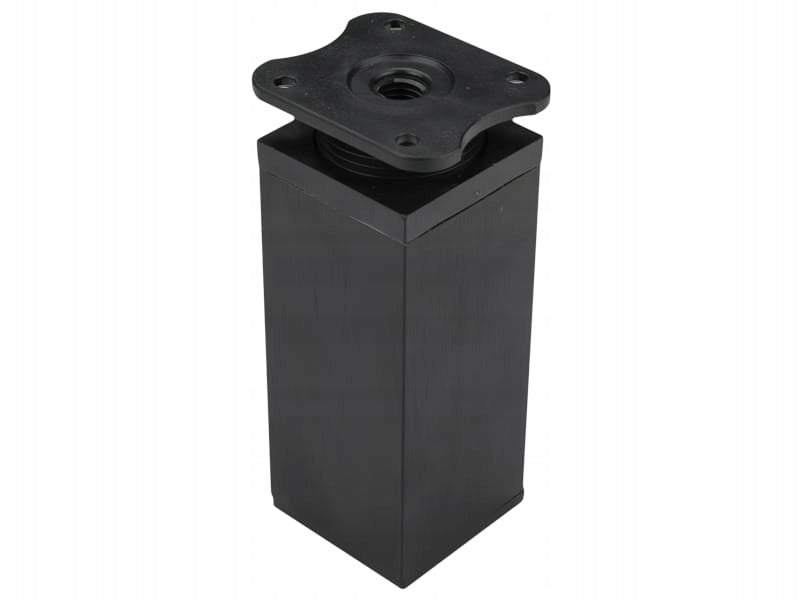 4 x nóżka meblowa z aluminium KWADRATOWA z regulacją 4x4/ H-10cm czarny mat