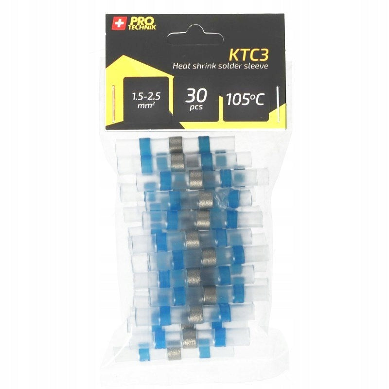 Aqbau Koszulka termokurczliwa + cyna 1,5-2,5mm 30 sztuk zestaw niebieskie