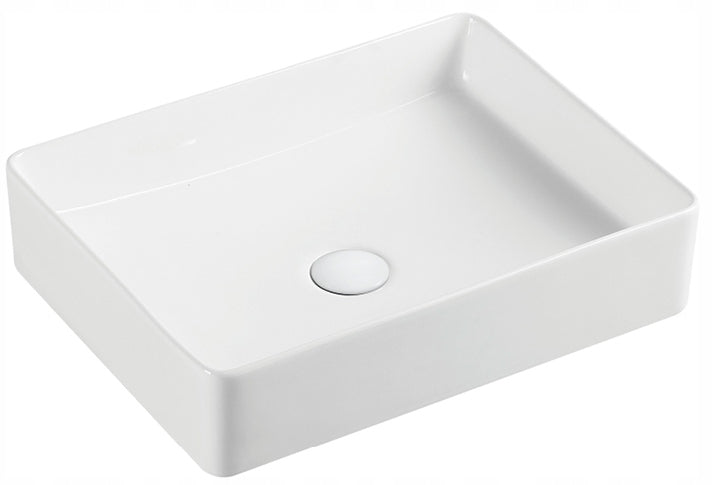 Umywalka nablatowa ceramiczna biała prostokątna 47x36x11cm