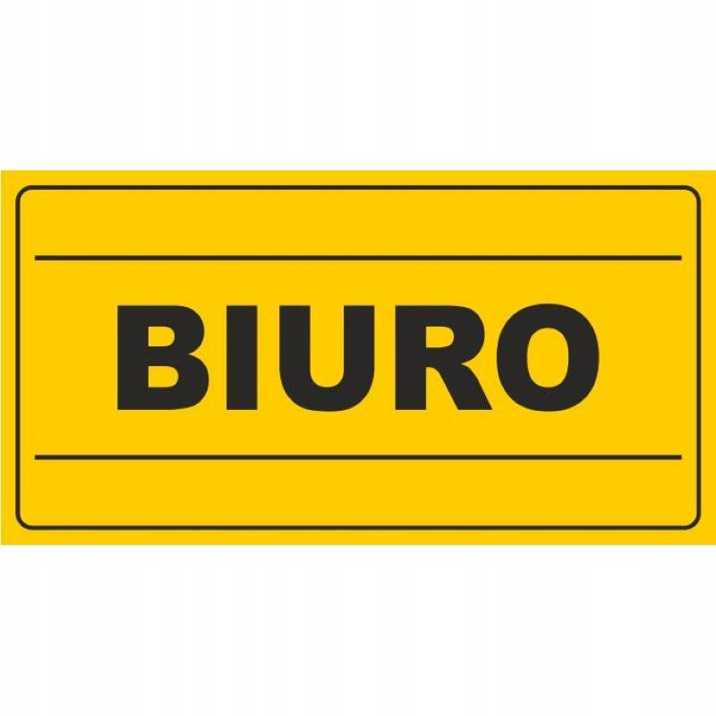 Tablica BIURO (12x22) PCV solidna i trwała do biura, na posesję