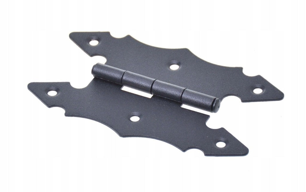 Zawias budowlany meblowy skrzyniowy ozdobny retro czarny 130 x 80mm